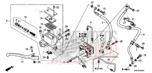 FRONT BRAKE MASTER CYLINDER (ABS) NSS125ADH de 2017
